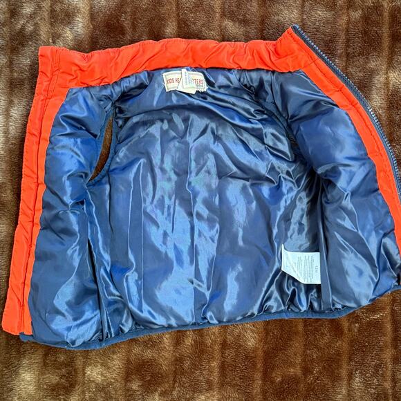 Kids Headquarters 12 Mo. Orange Puffy Vest with "TRUCK REPAIR" Logo - Picture 3 of 7